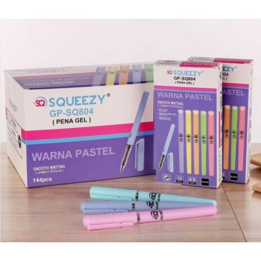 

gel pen SQUEEZY GP-SQ804 0.5mm (harga 1lusin)