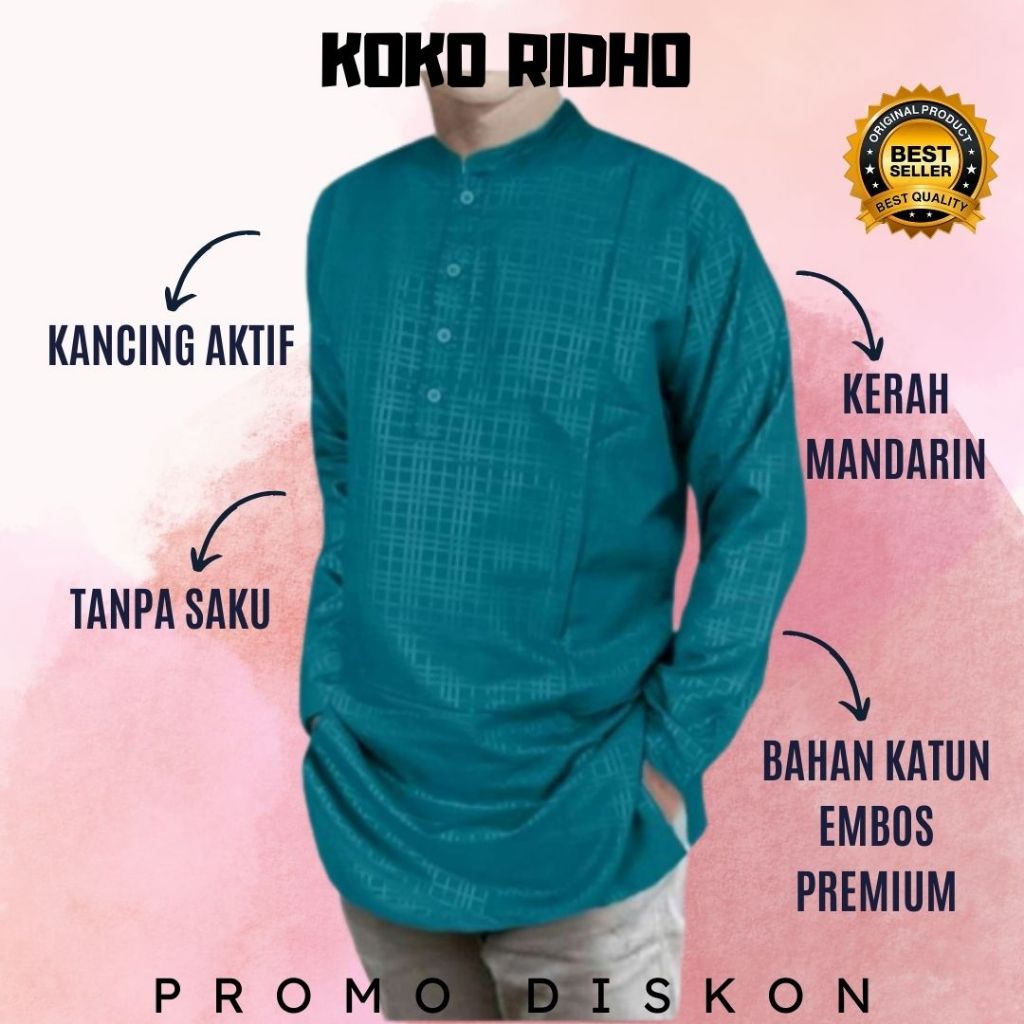 Promo BAJU KOKO Ridho - Baju Ridho Koko Kurta Ridho Baju Rido Kurta Gamis Lengan Panjang