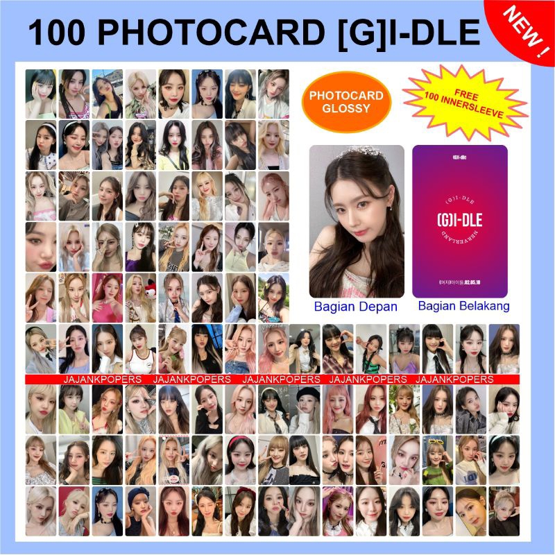 (GLOSSY) 100 PHOTOCARD GIDLE FREE INNERSLEEVE