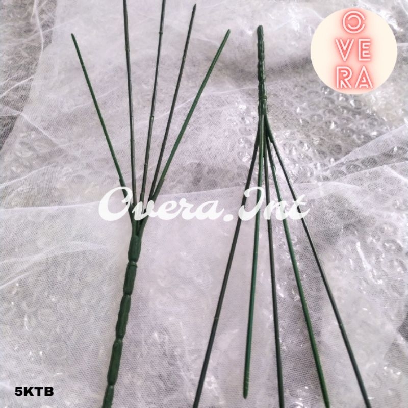 [LUSINAN] Kawat Tangkai Bunga Cabang 5 Tangkai Kawat Plastik - Dekorasi