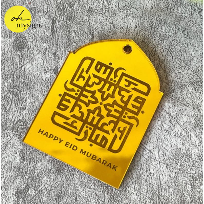 

Hiasan Hampers Lebaran Idul Fitri Akrilik Mirror Tag Label Ramadan