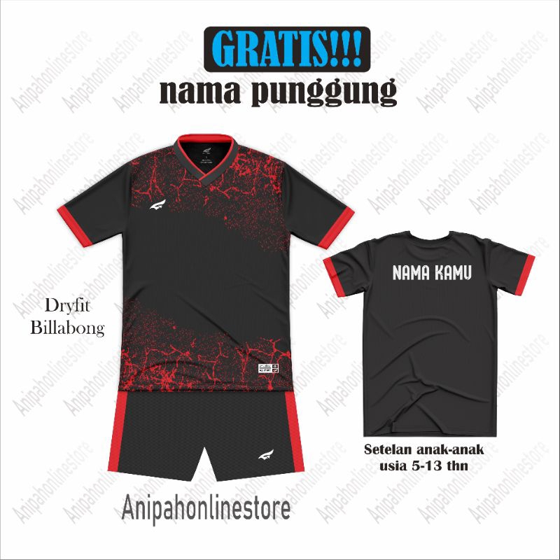 ( Free Sablon Nama ) Baju Bola Anak Laki-Laki/ Jersey Stelan Bola Anak/ Stelan Futsal Anak