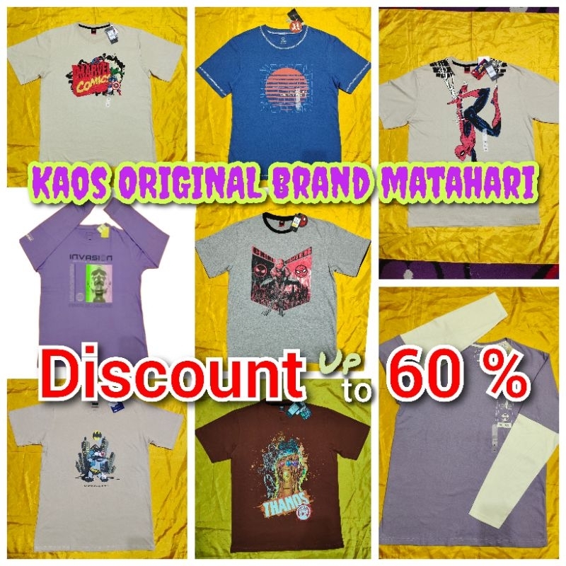 Kaos Original Brand Matahari Baju Pria Wanita Dewasa Kaos Oblong Lengan Pendek