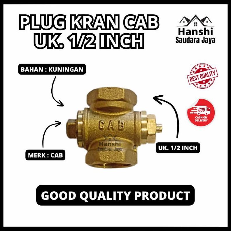 ART Y6L Plug Kran  Stop Kran 12 Inch Kuningan Merk CAB