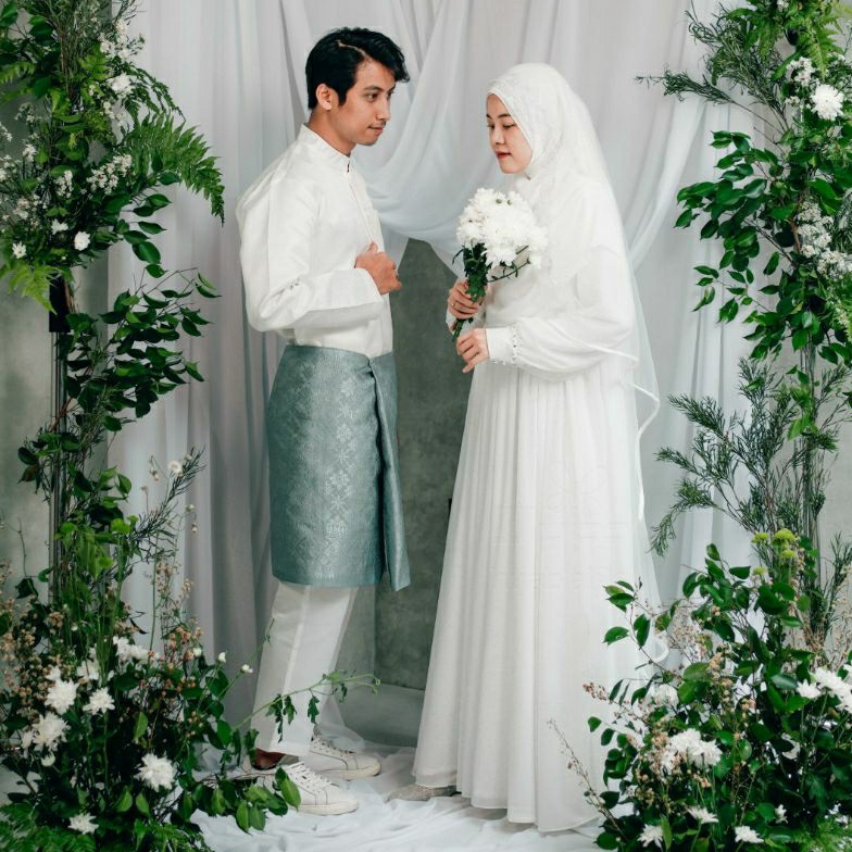 ART K36W Set Baju Gamis Akad Nikah Syari By Hijab Alila Original