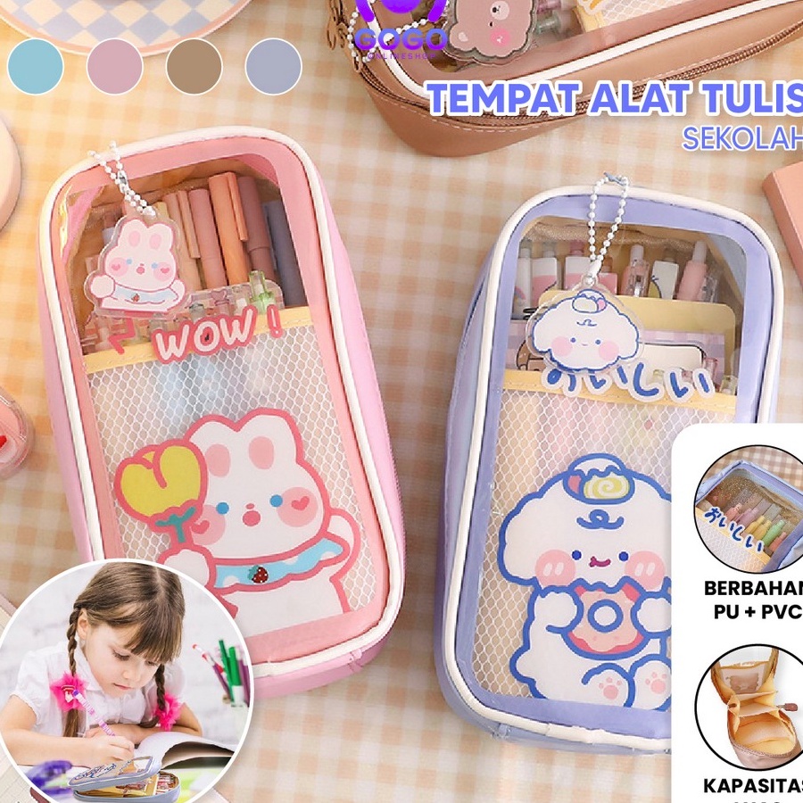 

Terlaku GOGOA61 Tempat Pensil Anak Transparan Motif Kartun Pencil Case Multifungsi Ala Korea Pouch Serbaguna Tempat Alat Tulis Tempat Pulpen Perlengkapan Sekolah