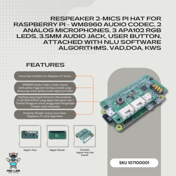 reSpeaker 2-Mics Pi HAT for Raspberry Pi Berkualitas