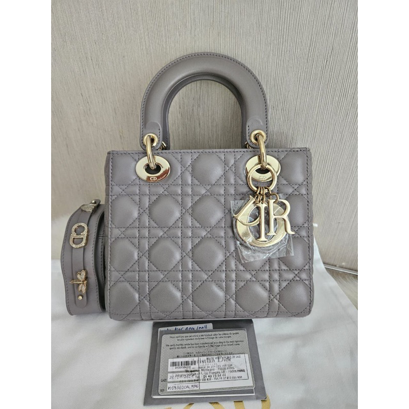 Preloved Lady Dior Medium Grey GHW