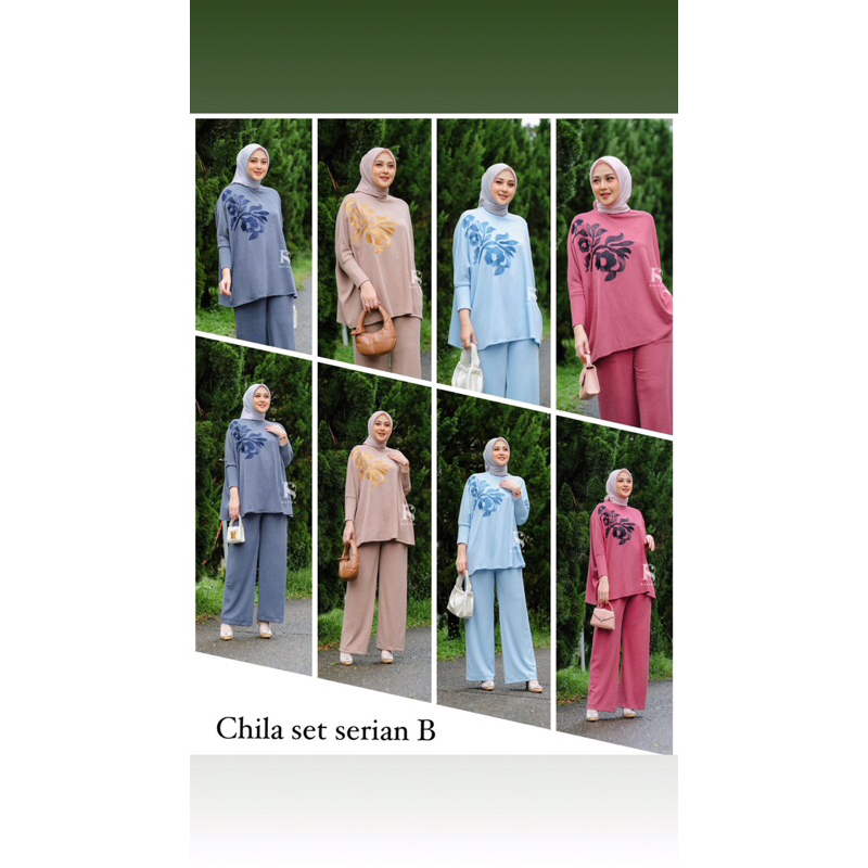 CHILA SET / SETCEL KNITT BORDIR / ORI BY RAFIKA STORE