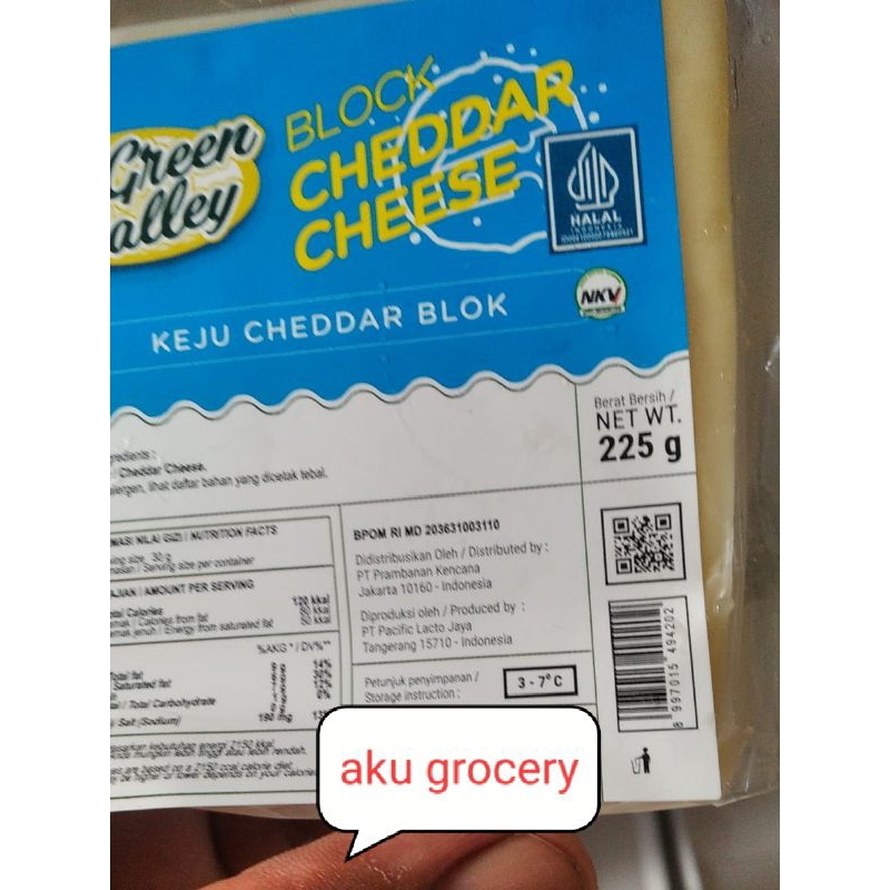 

green valley Cheddar cheese premium 225gr