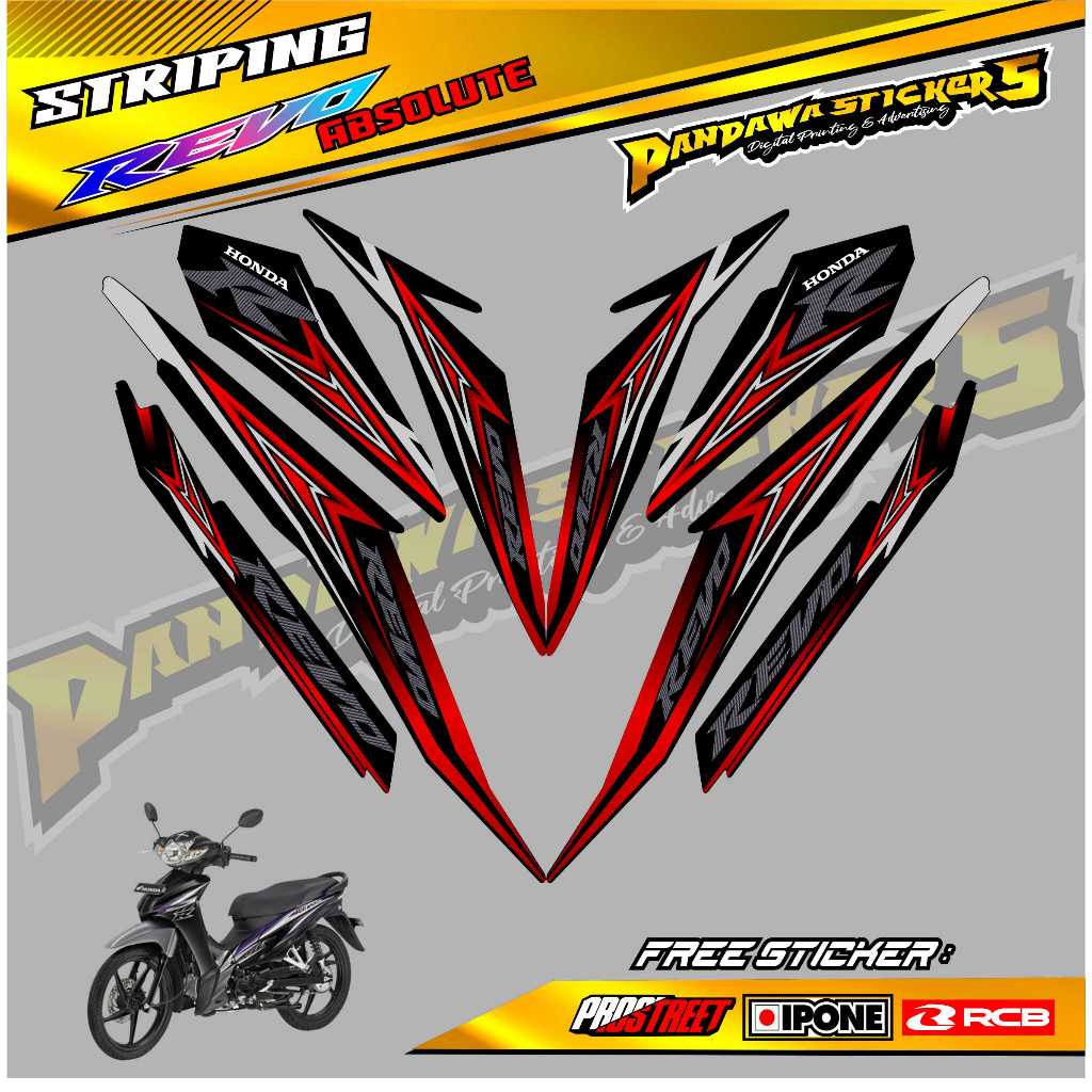 STRIPING VARIASI HONDA REVO ABSOLUTE / STIKER LIST VARIASI HONDA REVO ABSOLUTE