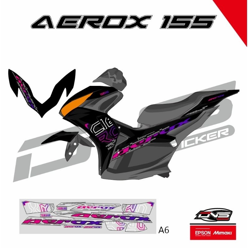 STRIPING TRANSPARAN ALL NEW AEROX CONNECTED 2024 LIVERY TRANSPARAN CUSTOM