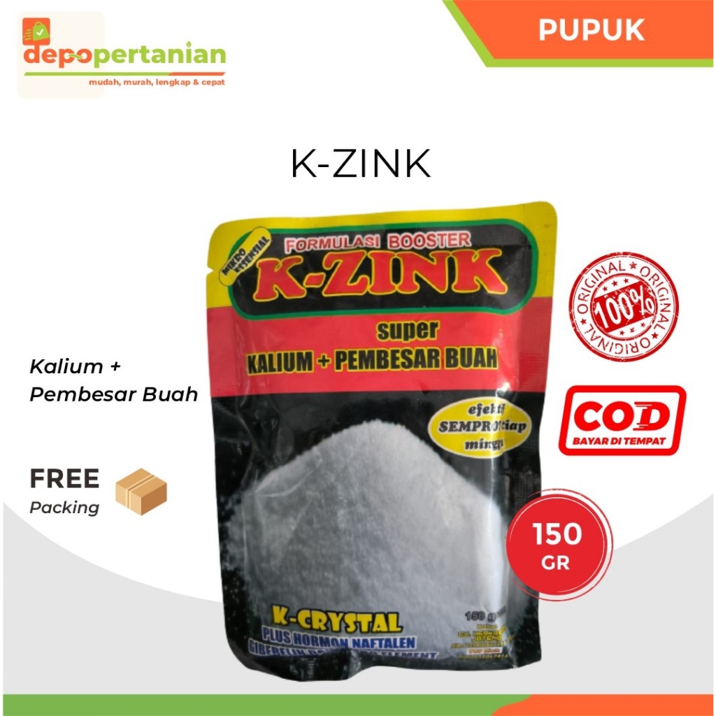 Depo Pertanian - Pupuk K-Zink Booster 150 gram Kalium + Pembesar Buah