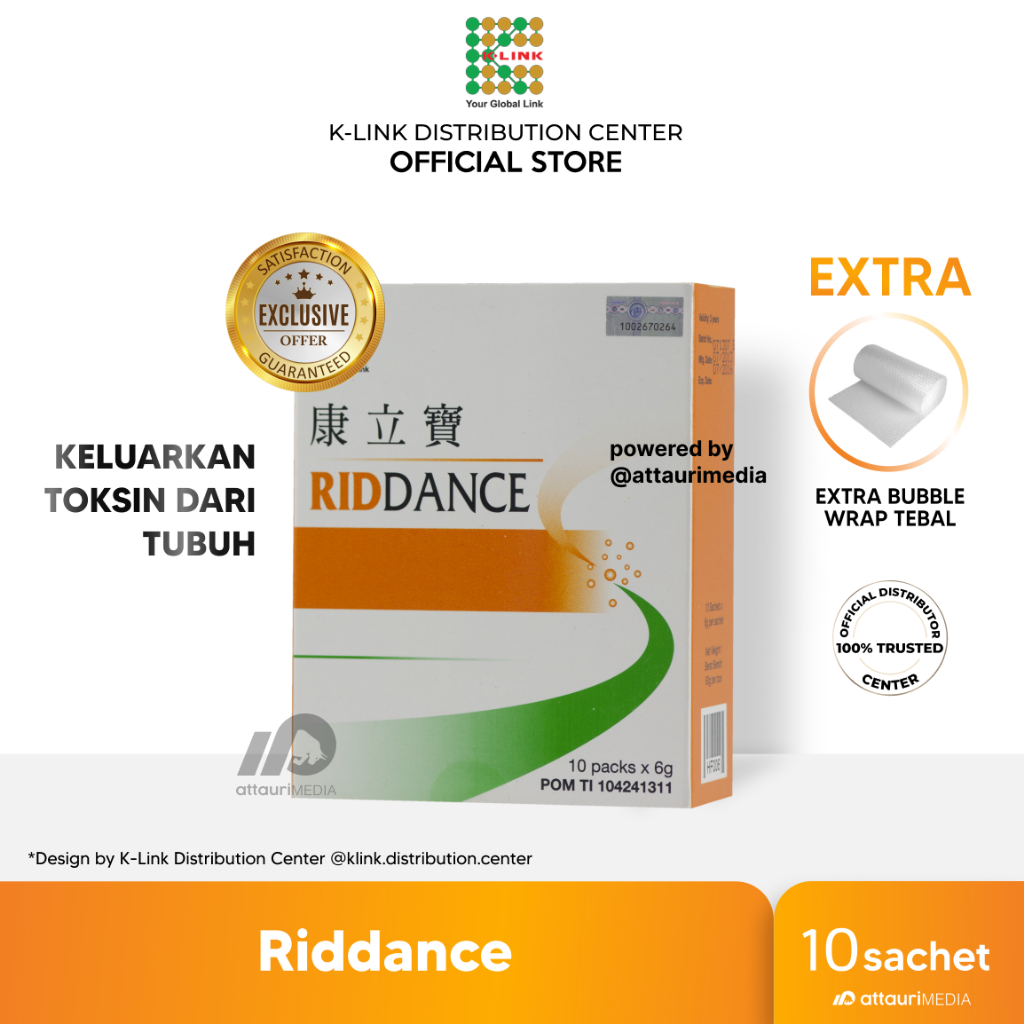 [EXCLUSIVE] Riddance Original K-Link (1 Box isi 10 Sachet) Riden Detox Detoksifikasi Pembersih Darah