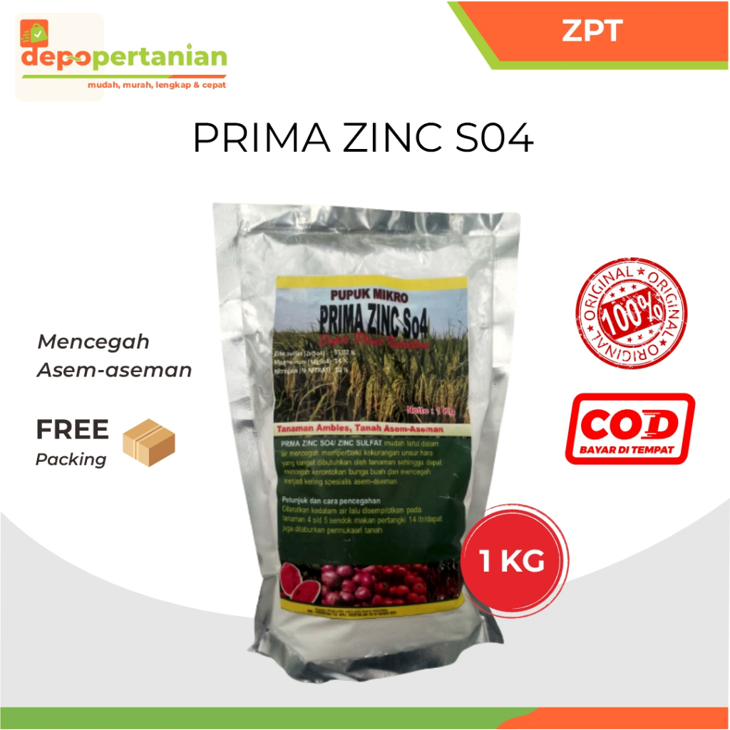 Depo Pertanian - Prima Zinc ZNSO4 Pupuk Mikro 1 kg Spesialis Asem Aseman