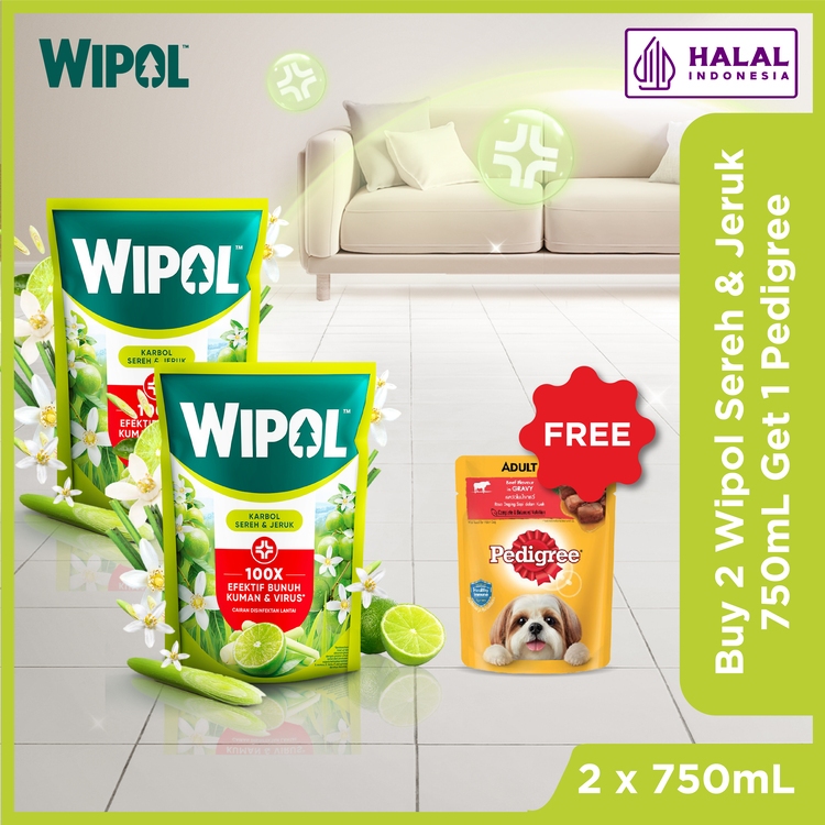 Buy 2 Wipol Sereh 750ml Get 1 Pedigree