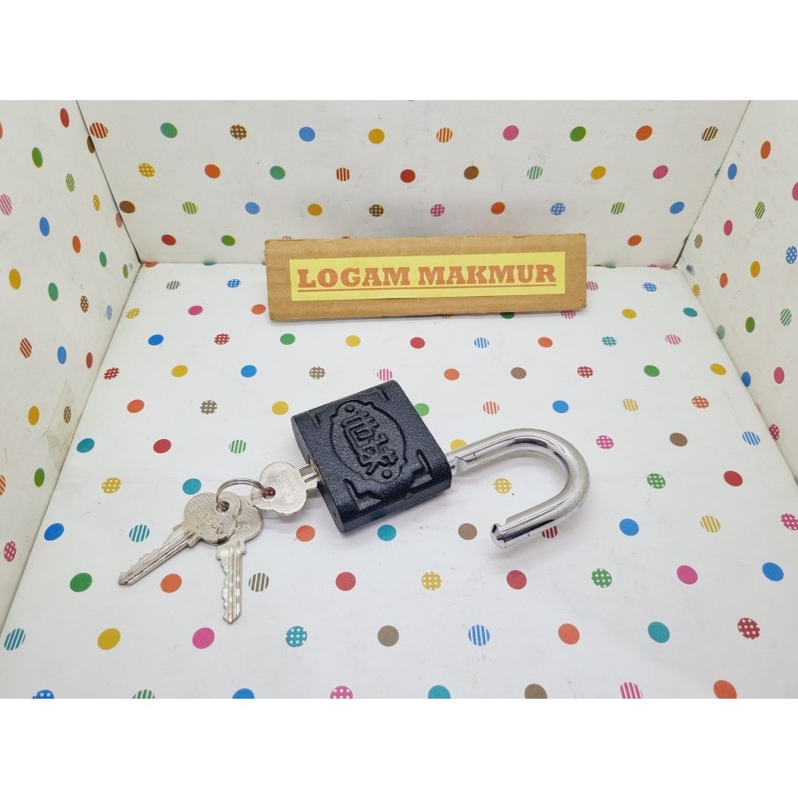 1 PC - GEMBOK HITAM BESAR 60MM UNTUK PINTU PAGAR & GUDANG (GLOBE ORIGINAL)