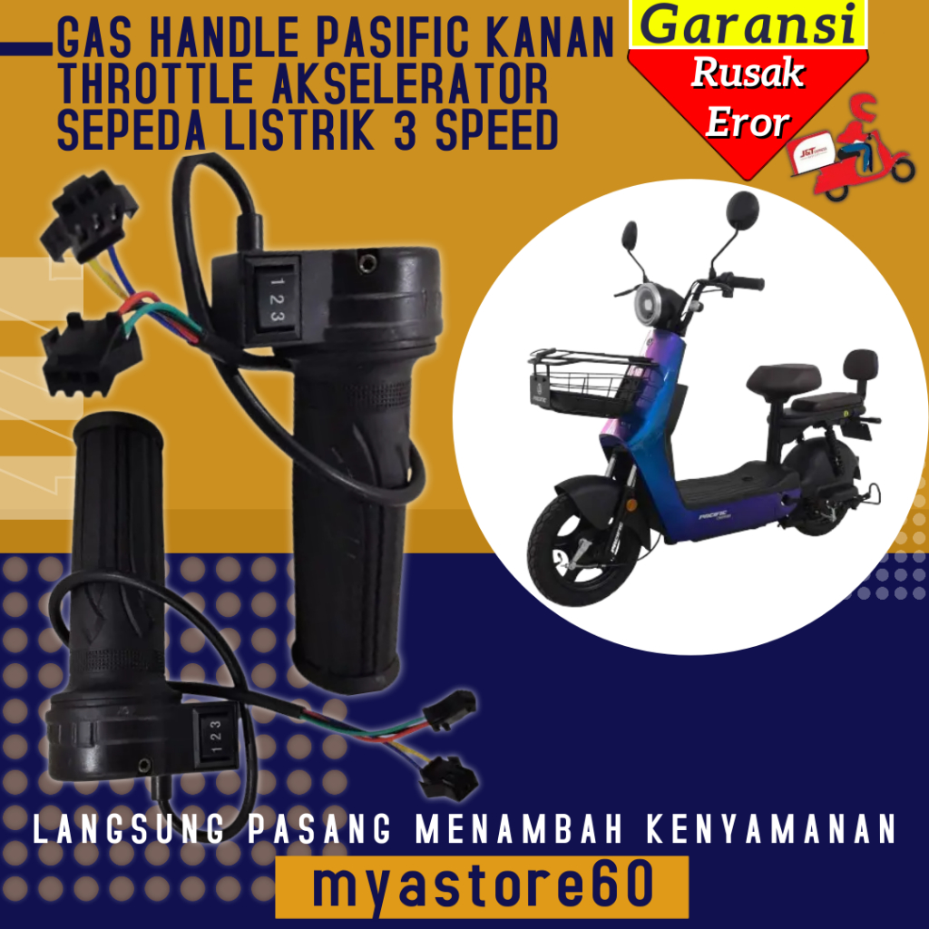 Throttle Gas Sepeda Listrik PAS1F1C Gas Handle Grips Kanan Throttle Akselerator Sepeda Motor Speda L