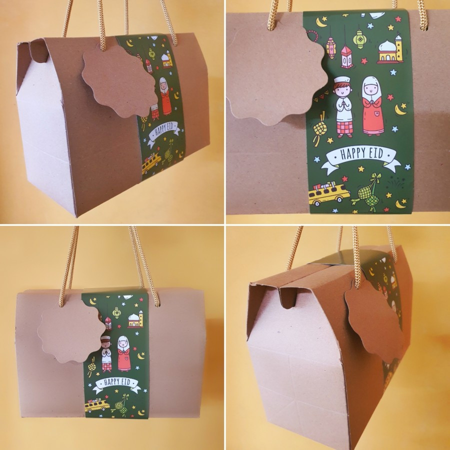 

(12 pcs) Gable Box Belt Silaturahmi Ukuran 20 x 9 x 14 cm Kardus Tali Kue Kering Edisi Lebaran
