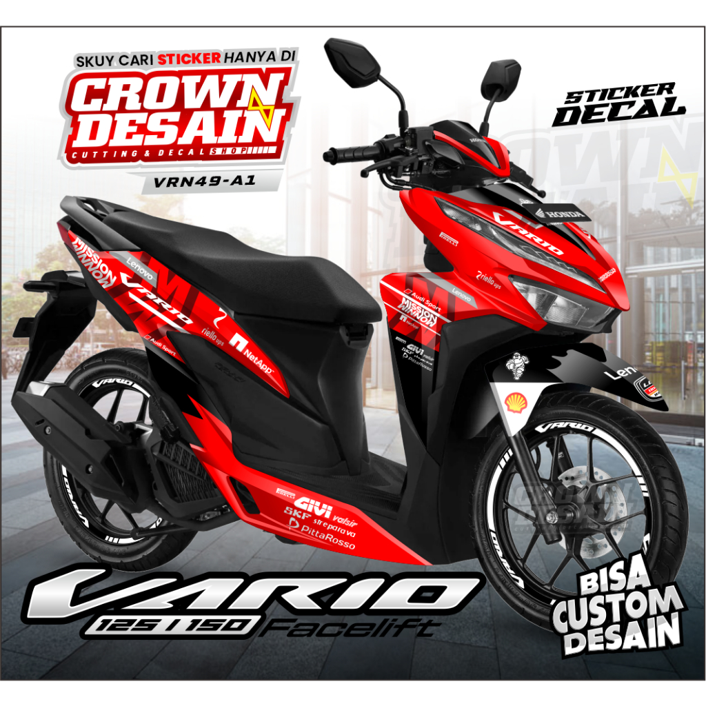 Sticker Decal VARIO 150 - Decal Motor Vario 125 150 2021 MERAH Fullbody - Sticker Decal Vario 150 12
