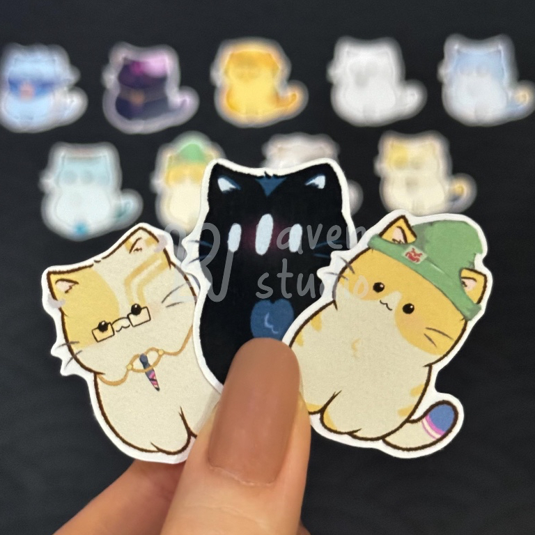 

Sticker Catlorant Valorant Agents x Cats (min. 10pcs) - Stiker Kucing Cat Chamber Jett Omen Killjoy Yoru Reyna Raze Jett Sage Cypher Neon Fade