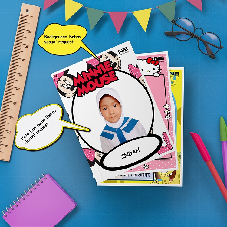 

Buku tulis sekolah custom foto sendiri ukuran sidu
