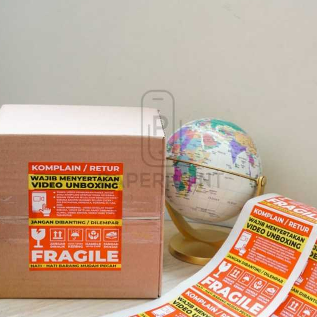 

FRAGILE UNBOXING Sticker Label Paket Kualitas Premium