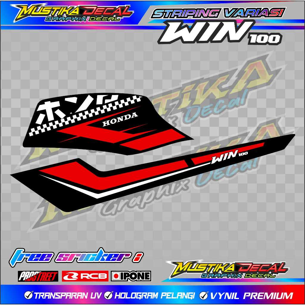 STRIPING VARIASI HONDA WIN 100 / STICKER VARIASI MOTOR HONDA WIN 100