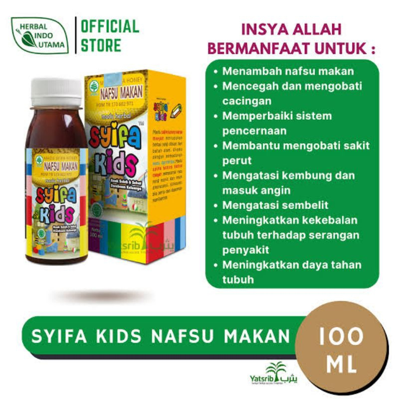 

Madu Suplemen Anak - Madu Anak Penambah Nafsu Makan Syifa Kids 100mL ORIGINAL BPOM