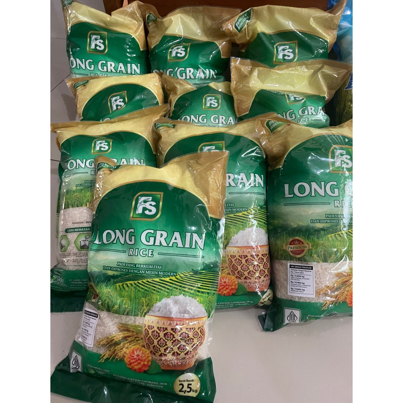 

beras fs long grain 2,5 kg = 3,3 liter ASLI bukan REPACK hati hati barang tiruan