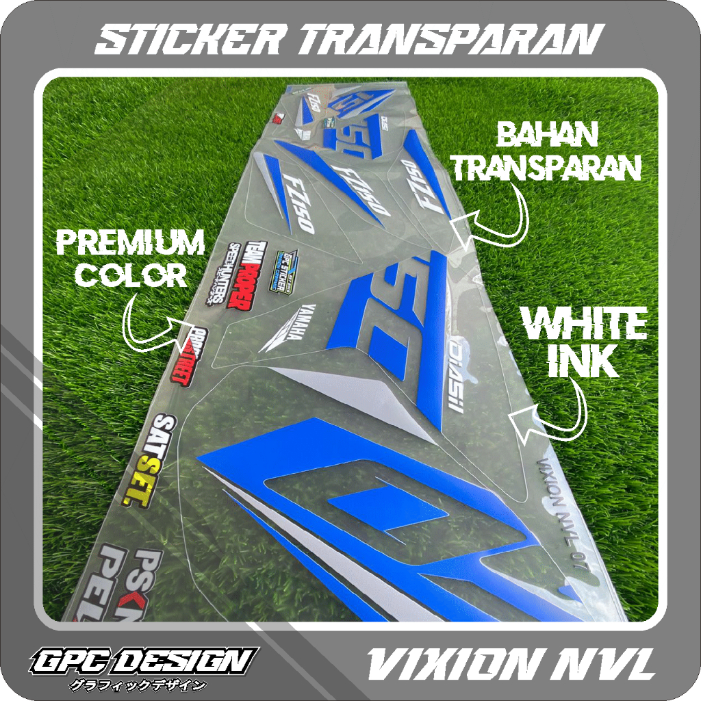 STRIPING TRANSPARAN/UV MOTOR YAMAHA VIXION NVL VARIASI SIMPLE  MINIMALIS GPC 007
