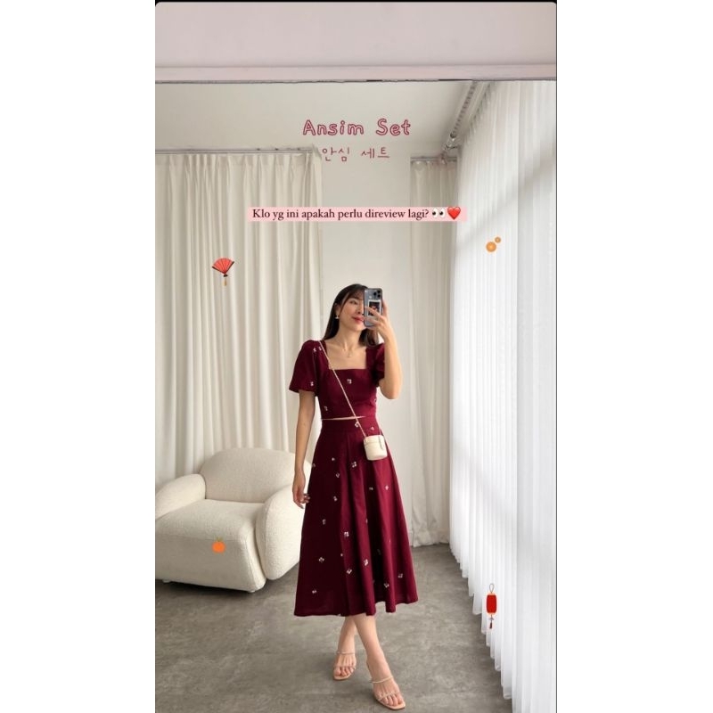 *Preloved* Oudre Ansim Set Maroon