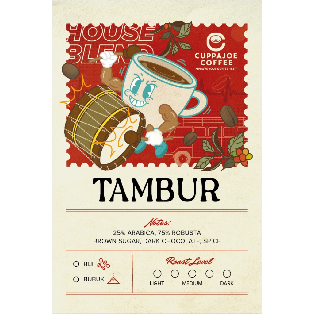 

Kopi Robusta Arabika Houseblend TAMBUR 250 Gram