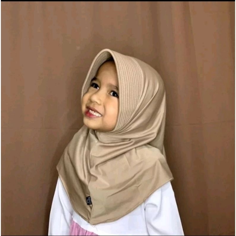 Hijab Hamidah oval anak/bergo oval anak umur 3 - 6 tahun/hijab sekolah