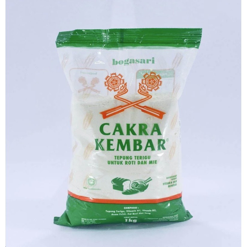 

Terigu Cakra kembar Bogasari 1 Kg