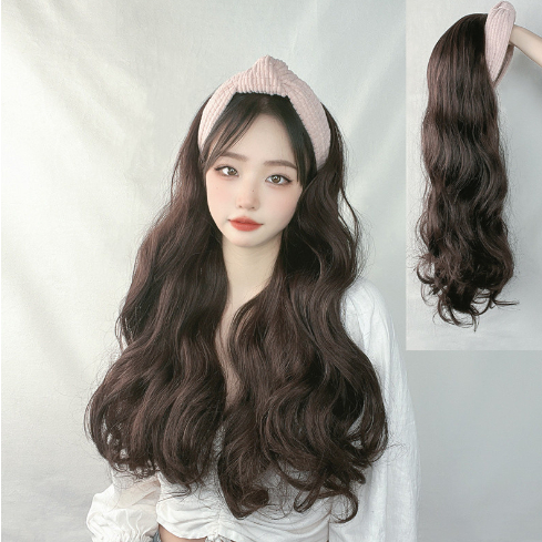 Wig Bando Cantik Wanita Simple Elegan Korean Version Wig Bando Panjang Wanita Hairclip Korea Rambut 