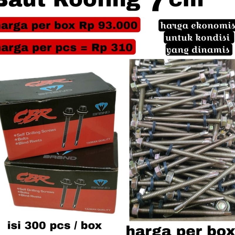Ekstra SEKRUP ROOFING 7 CM CBR  ROOFING EKONOMIS 7 CM HARGA PER DUS