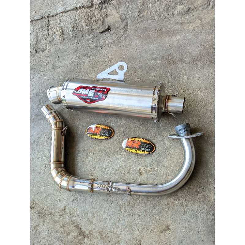 Knalpot best3 AMS racing dm38mm all Mio sporty Mio soul dan Fino karbu