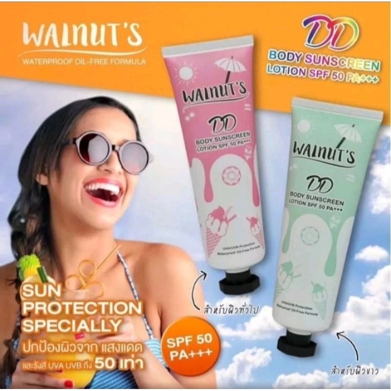 Walnut's DD Body Sunscreen SPF 50 PA +++ Lotion Anti Matahari Original Thailand