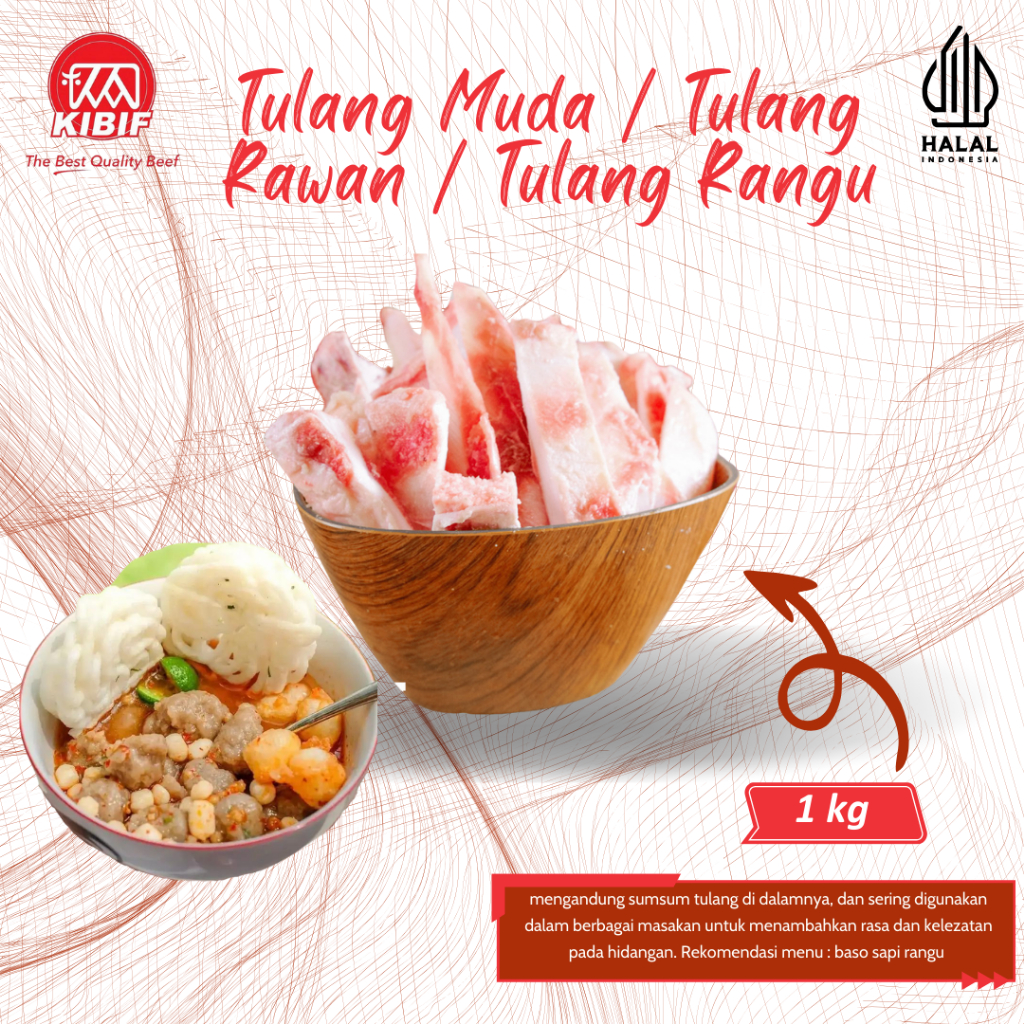 

Tulang muda / tulang rawan / tulang rangu 1kg