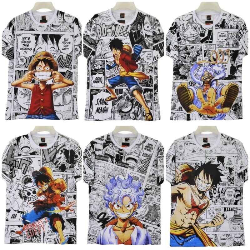 kaos tshirt anime one piece motif komik fullprint