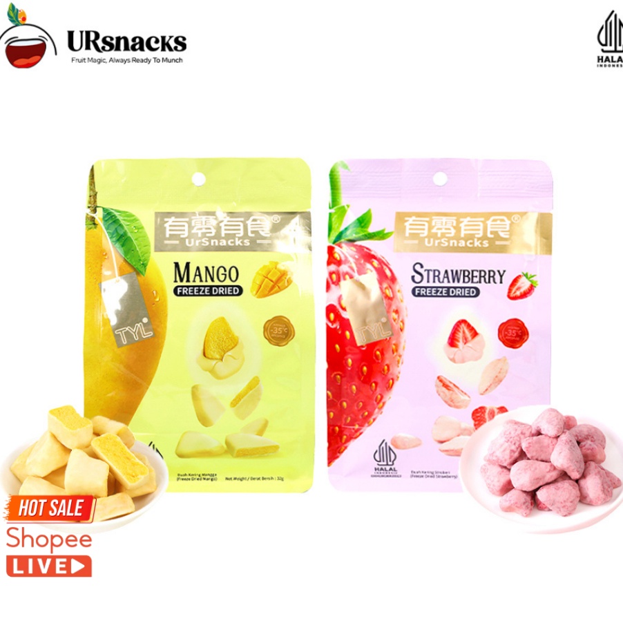 

KF7 URSNACKS Bundle Of 2 Freeze Dried Keripik Sehat Strawberry Mango