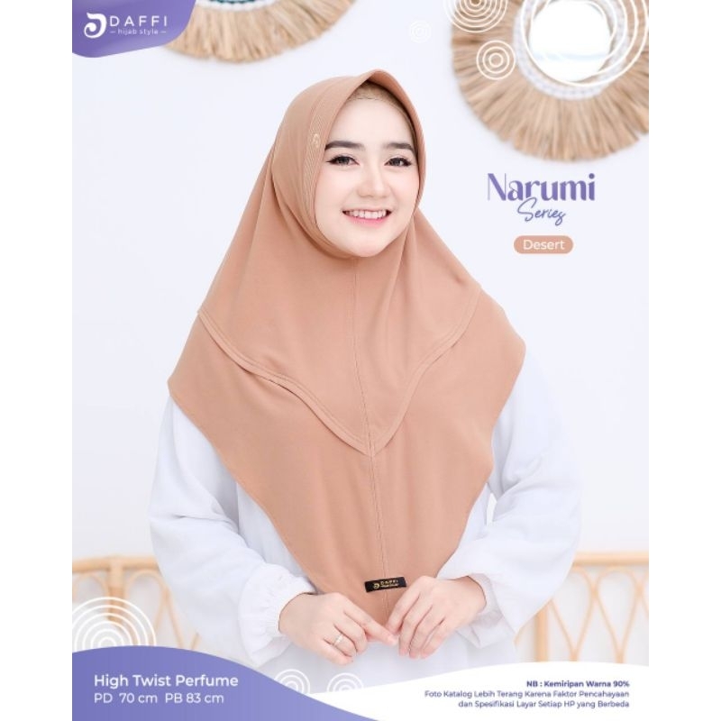 NARUMI Daffi Hijab Jilbab Instan Ped Jersey Terbaru Kerut Samping Simple Jilbab Terlaris 2024