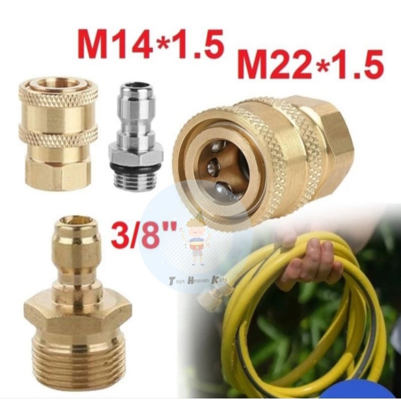 Couple Nepel Angin Adaptor M22 1/4 Male M22X1.5 Quick Release
