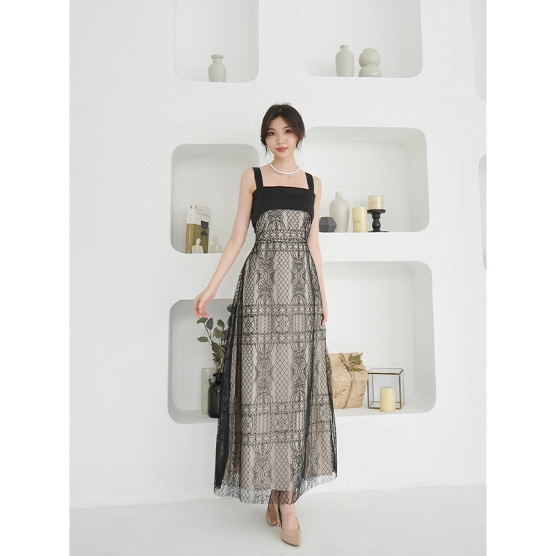 Long Dress Premium Brukat Satin Preloved