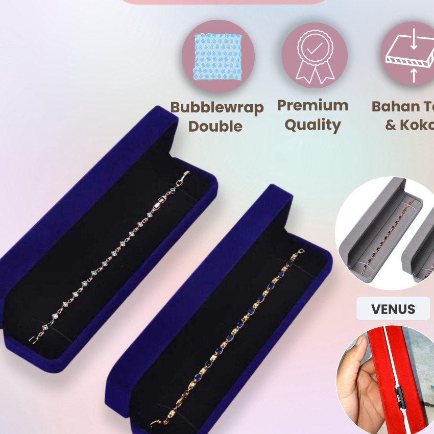 Hot VENUSJKT  Kotak Penyimpanan Perhiasan Kalung Liontin Kotak Perhiasan Bludru Anting Kotak Emas Pr