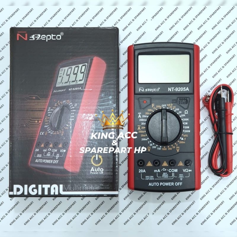 MULTI TESTER DIGITAL NEPTO NT-9205A MULTITESTER MULTIMETER AVOMETER DIGITAL AC DC