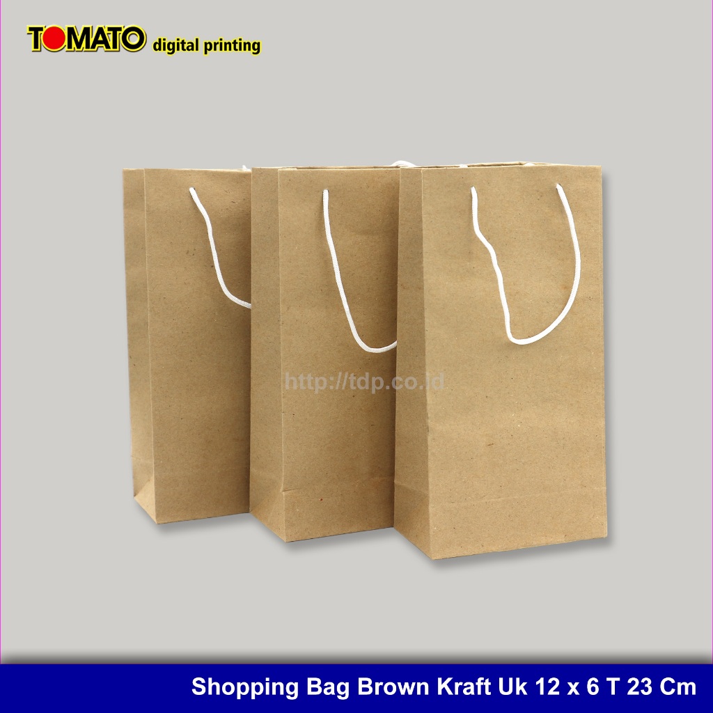 

Paper Bag Shopping Bag Tas Kertas Brown Kraft Ukuran 12 x 6 T 23 Cm