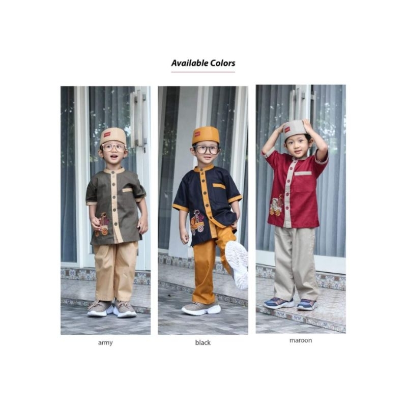 DANNIS Koko Anak Terbaru TAPL 0909 Lengan Pendek Army - Black - Maroon