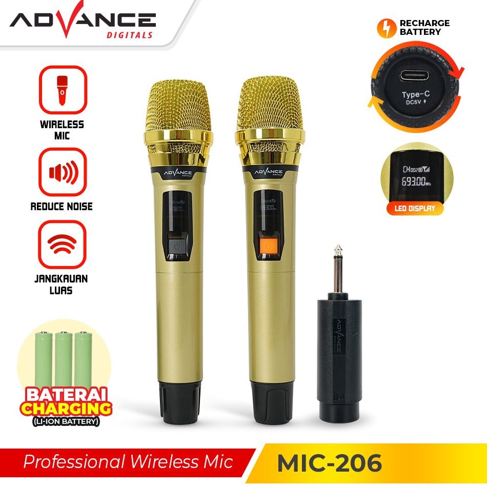 Cr ADVANCE MIC DOUBLE KARAOKE MIC 26  MIC DOBLE KARAOKE WIRELESS MURAH MIC ISI 2 MIC 26 ADVANCE 2 MI